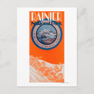 Mount Rainier Poster - Sleding Vykort