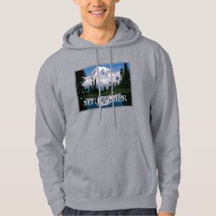 Mount Rainier Reflexion i en bergsdamm Hoodie