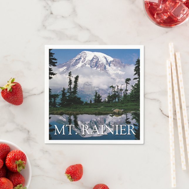 Mount Rainier | Reflexion i en bergsdamm Pappersservett (Insitu)