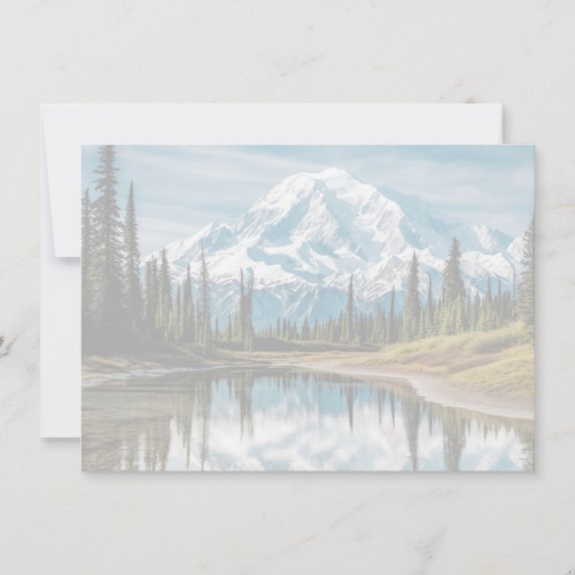 Mount Rainier Scen Platt Notkort Anteckningskort (Framsida)