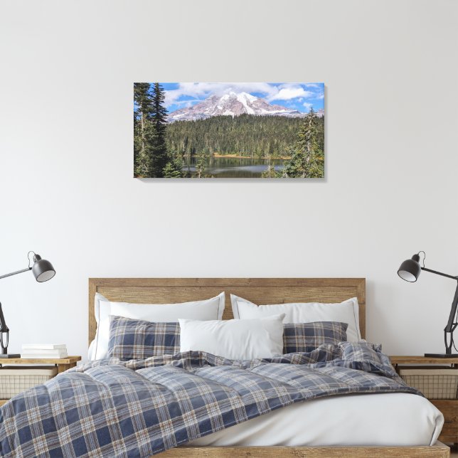 Mount Rainier Scenisk Sjö Landskap Canvastryck (Insitu (sovrum))