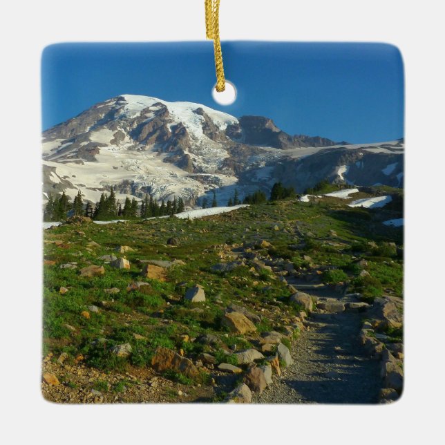 Mount Rainier Skyline Trail Utsikt Julgransprydnad Keramik (Framsida)