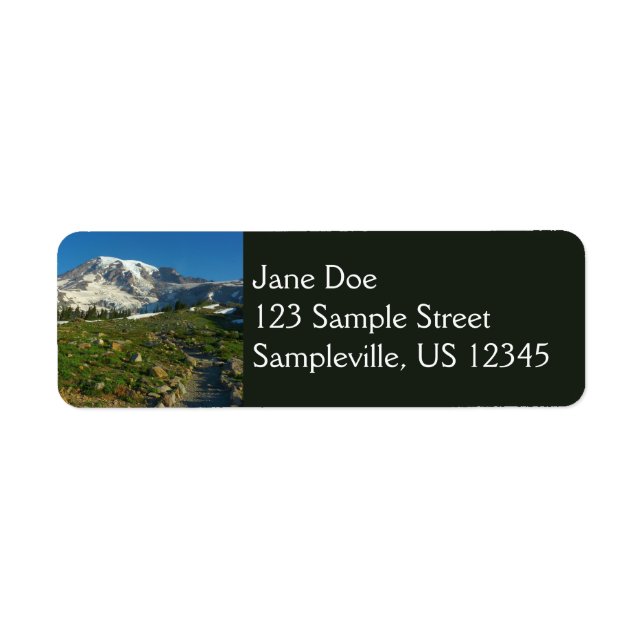 Mount Rainier Skyline Trail Utsikt Returadress Etikett (Framsidan)