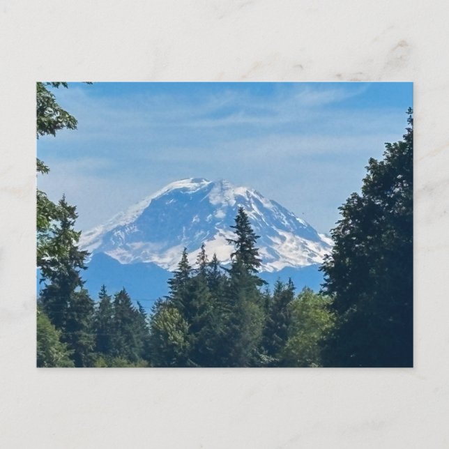Mount Rainier Snötäckta Topp Vykort (Framsida)