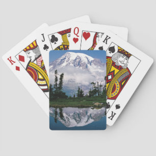 Mount Rainier speglad i en fjälltjärn Spel Kort