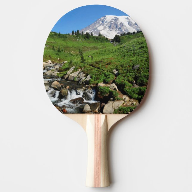 Mount Rainier, vattenfall, snötäckt Pingisracket (Framsidan)