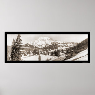 Mount Rainier WA snöfoto 1925 Poster