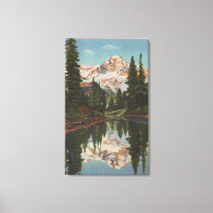 Mount Rainier WA - spegel sjö med Mt. Reflectio Canvastryck