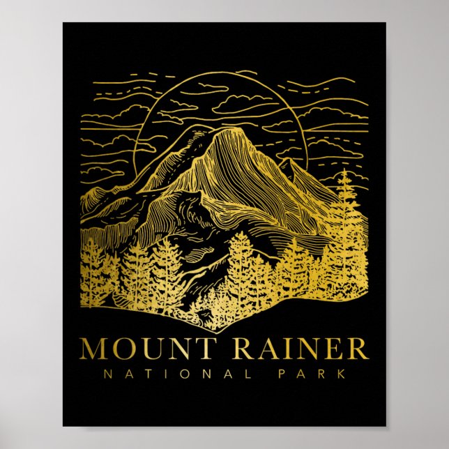 Mount Rainier Washington Berg Mt Klättring Sommar Poster (Framsidan)