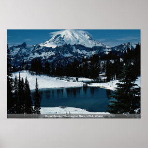 Mount Rainier, Washington State, USA, Winter Poster