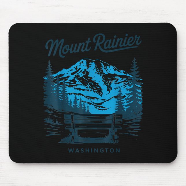 Mount Rainier Washington Vintage Reseskylt Scenisk Musmatta (Framsidan)