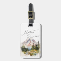 Mount Rainier Washington Watercolor Scenery