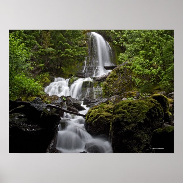 Mount Rainier Waterfall Poster (Framsidan)