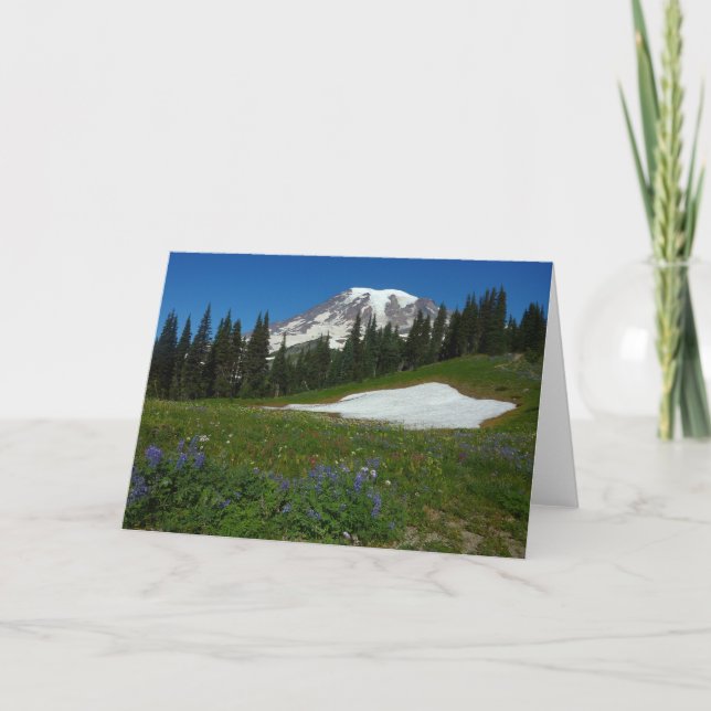 Mount Rainier, Wildblommor och Snö Kort (Framsida)