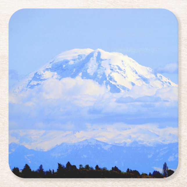 Mount Ranier Underlägg Papper Kvadrat (Framsidan)