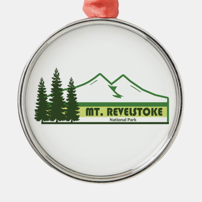 Mount Revelstoke nationalpark Gröna Ränder Julgransprydnad Metall (Framsidan)