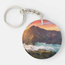 Mount Rinjani Vulkan Krater Soluppgång Nyckelringa