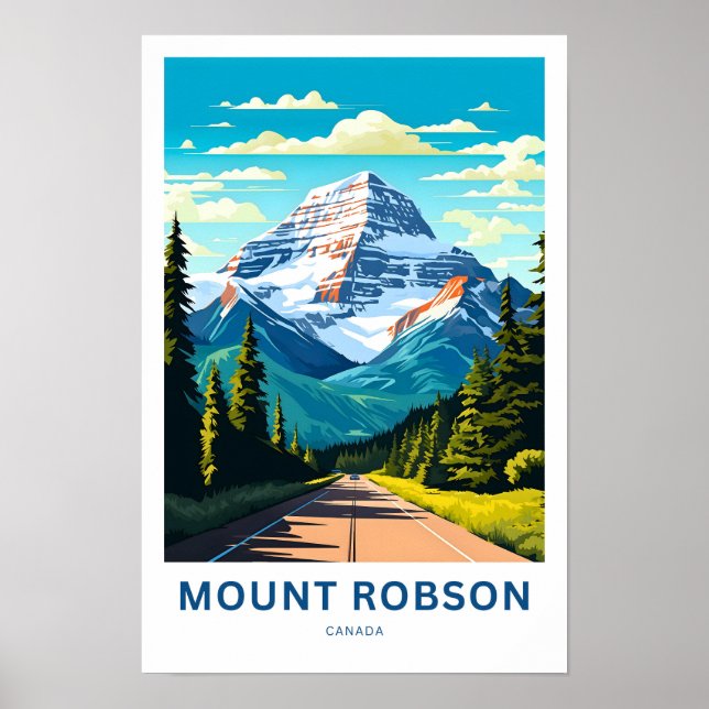 Mount Robson Canada Travel Print Poster (Framsidan)