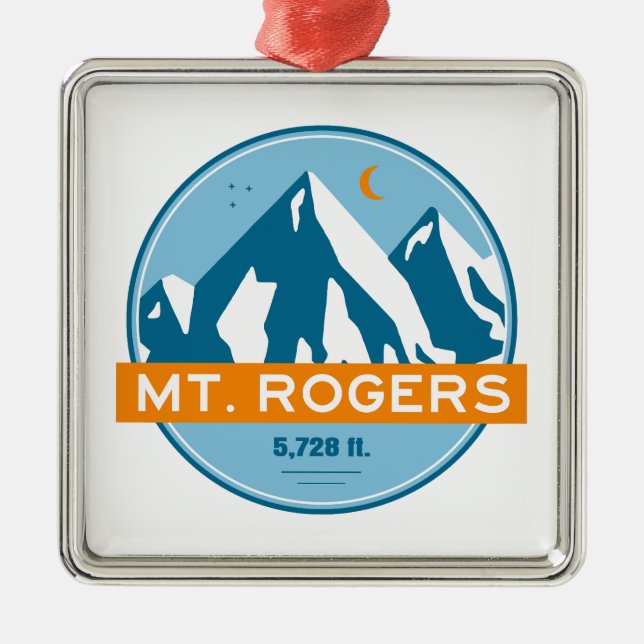 Mount Rogers Virginia Stjärnor Måne Julgransprydnad Metall (Framsidan)