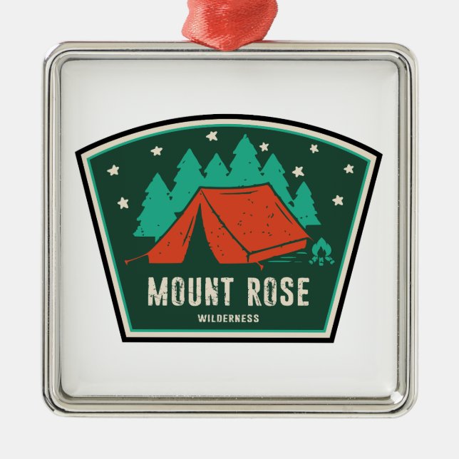 Mount Rose Wilderness Nevada Camping Julgransprydnad Metall (Framsidan)