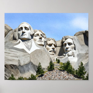 Mount Rushmore Akvarell Poster