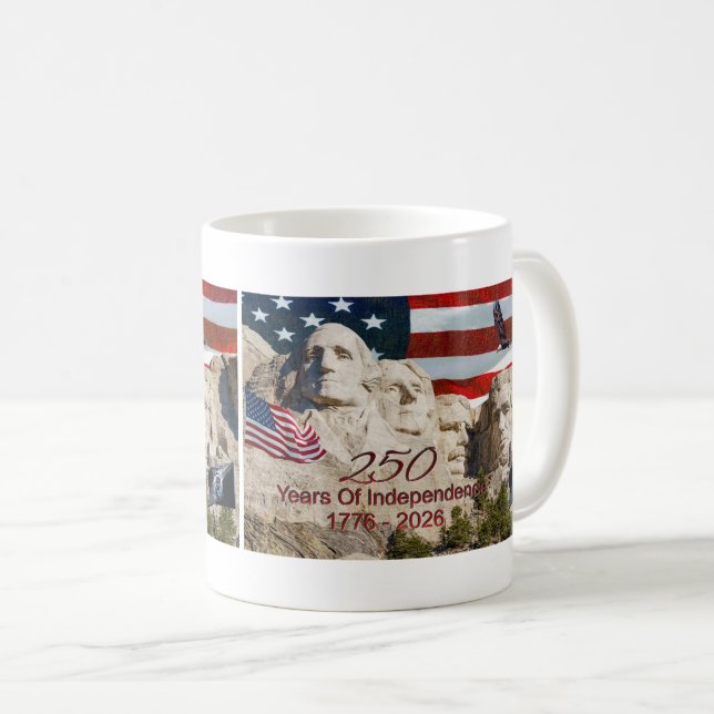 Mount Rushmore America 250 Klassisk Mugg (Framsida höger)