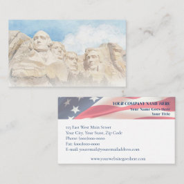 Mount Rushmore & American Flagga Patriotic Visitkort