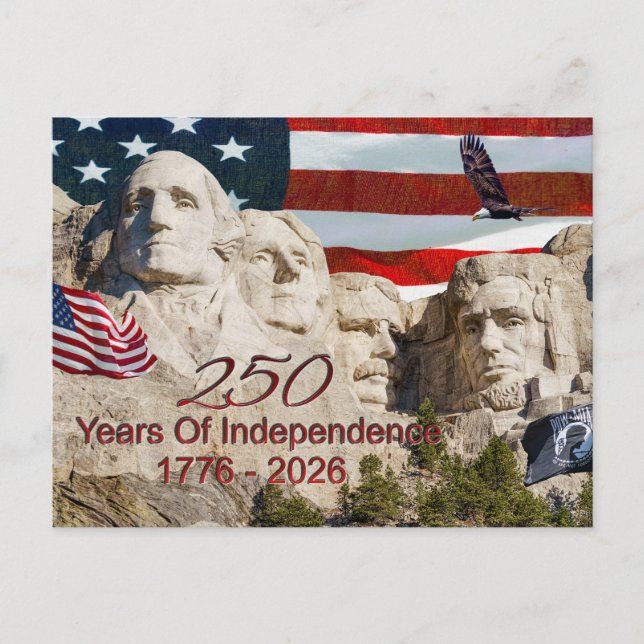 Mount Rushmore Amerika 250 vykort (Framsida)