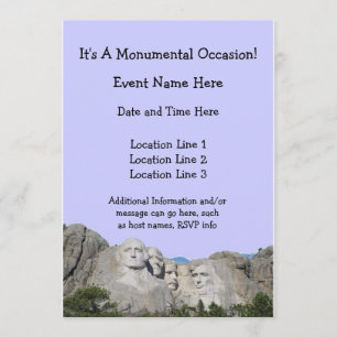 Mount Rushmore anpassningsbarinbjudningar Inbjudningar