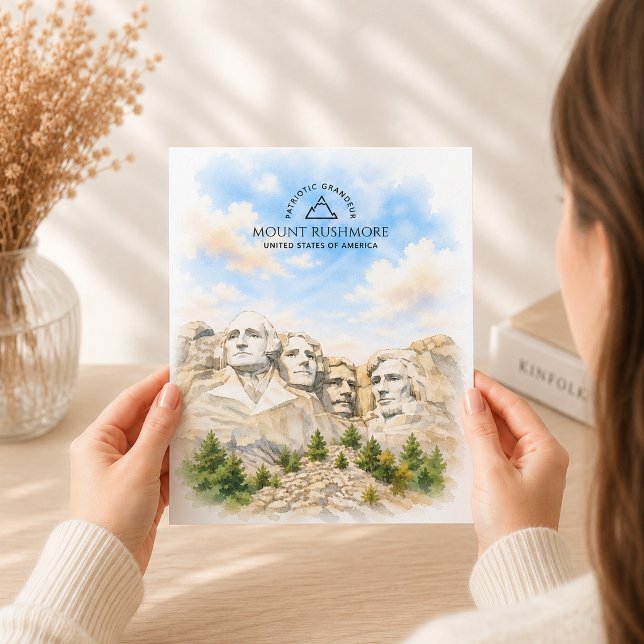 Mount Rushmore Berömd Ikonisk Landmark | Resa Helg Vykort (Mount Rushmore Famous Iconic Landmark | Travel Holiday Postcard)