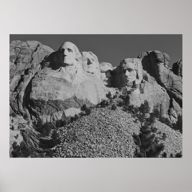 Mount Rushmore Black and White Poster (Framsidan)