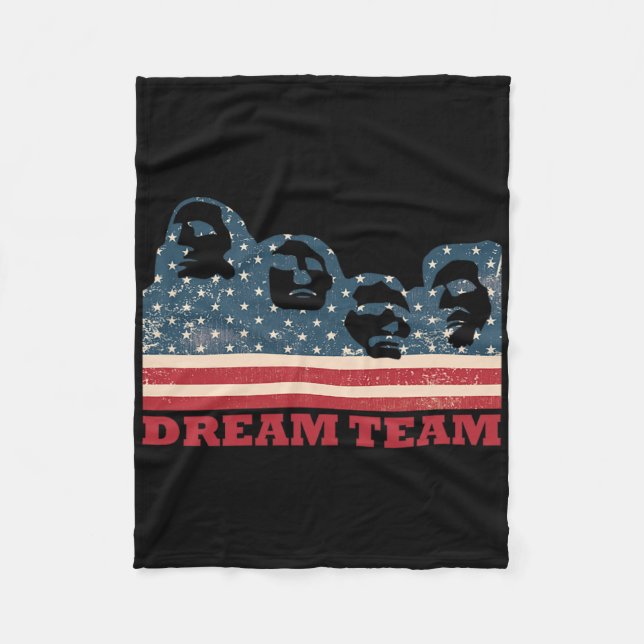 Mount Rushmore Dröm Team Patriotisk Usa Flagga Ame Fleecefilt (Framsidan)