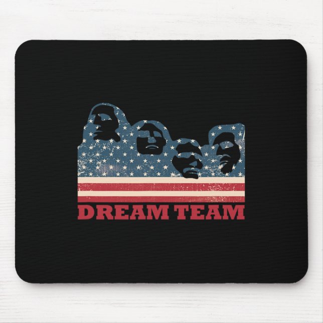 Mount Rushmore Dröm Team Patriotisk Usa Flagga Ame Musmatta (Framsidan)