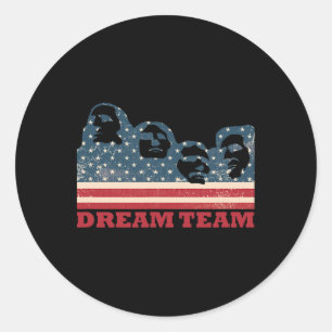 Mount Rushmore Dröm Team Patriotisk Usa Flagga Ame Runt Klistermärke
