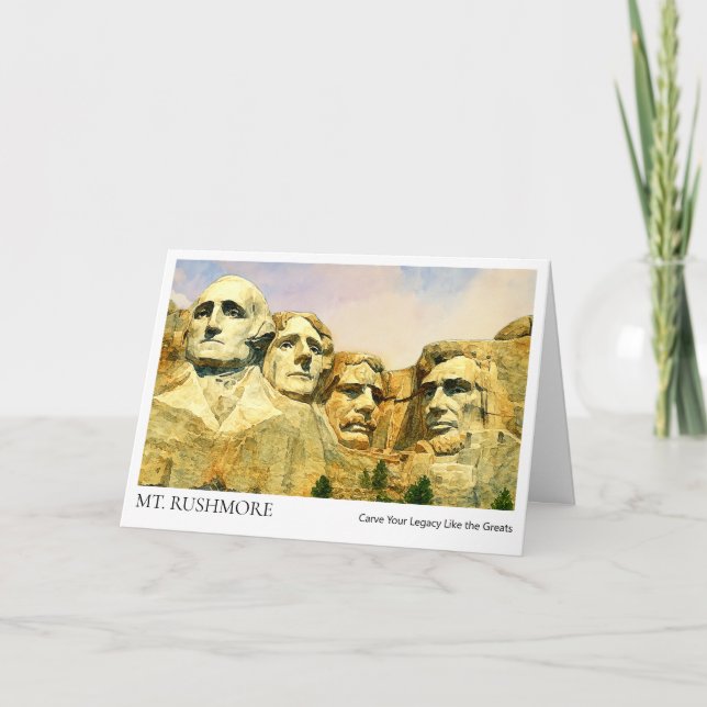 Mount Rushmore-examenskort – Anpassat namn-citat Kort (Framsida)