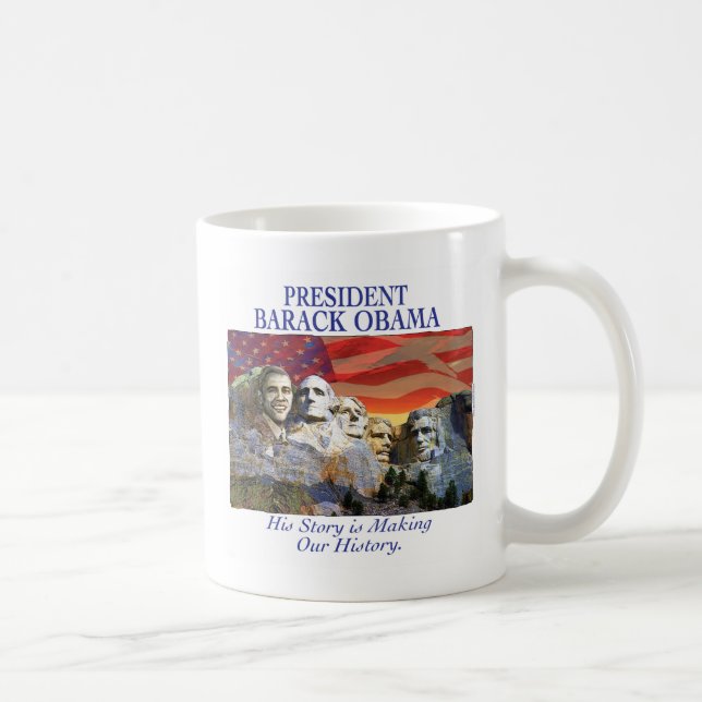 Mount Rushmore för Obama danandehistoria mugg (Höger)