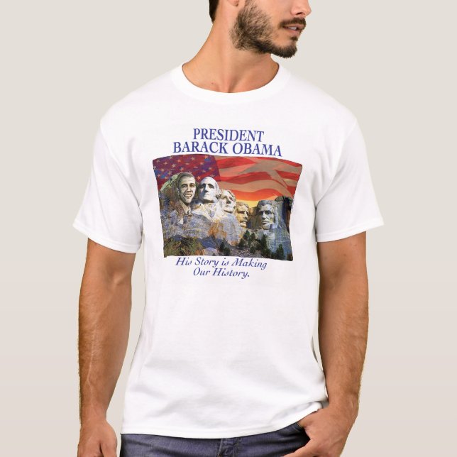 Mount Rushmore för Obama danandehistoria skjorta Tee Shirt (Framsida)