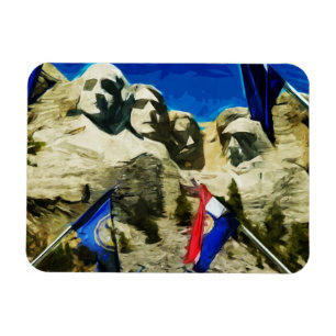 Mount Rushmore från Abstrakten i Stater Magnet