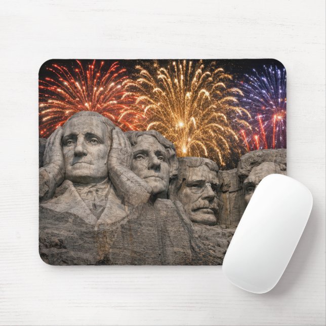 Mount Rushmore-humor med fyrverkerier Musmatta (Med mus)
