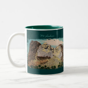 Mount Rushmore målade kaffemuggen Två-Tonad Mugg