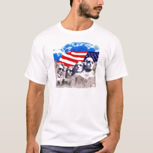 Mount Rushmore med amerikanska flaggan T-shirt