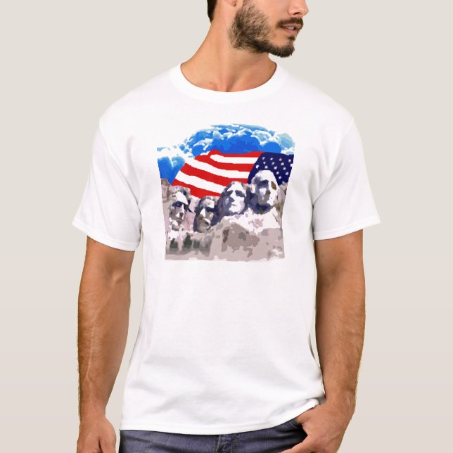Mount Rushmore med amerikanska flaggan Tröja (Framsida)