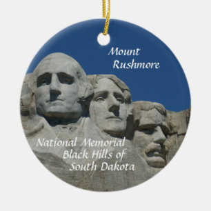 Mount Rushmore minnes- JULPRYDNAD SD Julgransprydnad Keramik