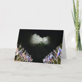 Mount Rushmore-minnesmärket - kvällsbelysning - Kort