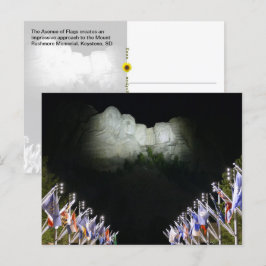 Mount Rushmore-minnesmärket - kvällsbelysning - Vykort