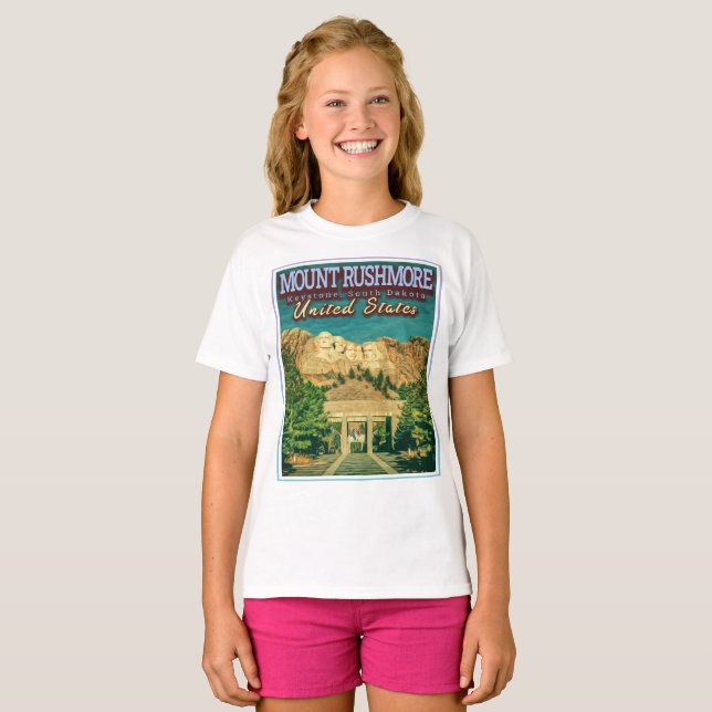 MOUNT RUSHMORE NATIONAL MEMORIAL - SOUTH DAKOTA T SHIRT (Hel framsida)