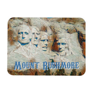 Mount Rushmore National Memorial stilized Magnet