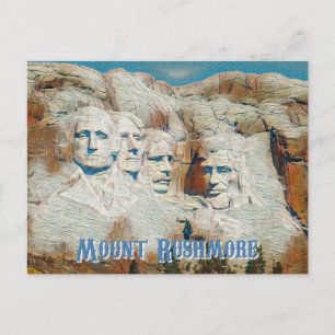 Mount Rushmore National Memorial stilized Vykort
