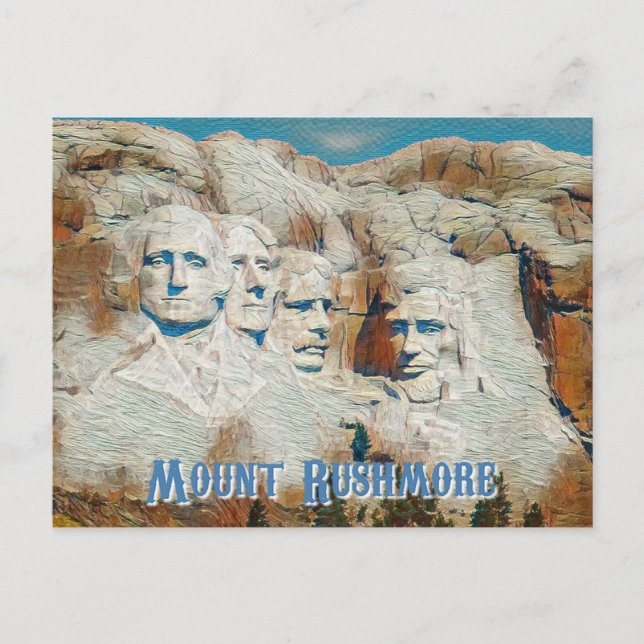 Mount Rushmore National Memorial stilized Vykort (Framsida)