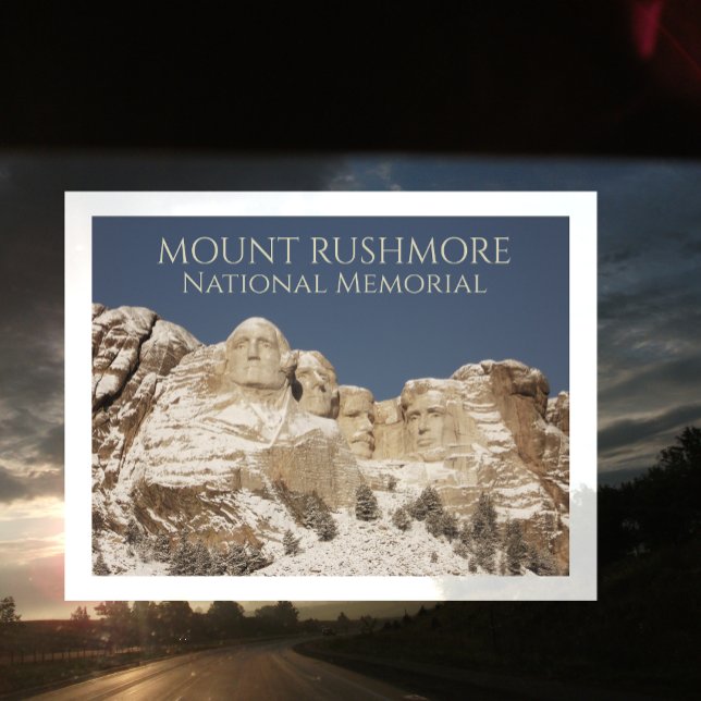 Mount Rushmore National Memorial, Vintersnö Vykort (Skapare uppladdad)